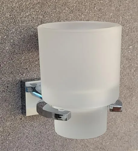 OBI Vallona Zahnbecher mit Halterung Messing Verchromt Becher Hochwertig