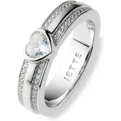 JETTE Damenring HEARTS 89217904 aus recyceltem 925er Silber - Eleganter Damenring HEARTS 89217904 von JETTE in edlem Silber. Hergestellt aus recyceltem 925er Silber, ideal für umweltbewusste Stilbewusste. Größe: 55