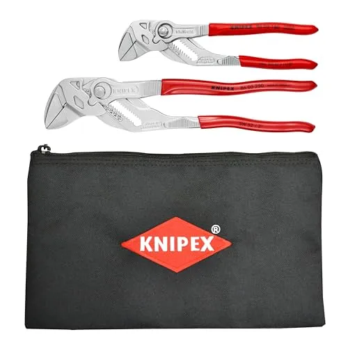 Knipex 2-teiliges Zangenschlüssel-Set mit Aufbewahrungstasche, Rot
