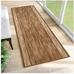 TAPISO Anti Rutsch Teppich Läufer Modern Hellbraun Creme 80 x 1500 cm - Läufer aus robustem Polyamid mit rutschfester Unterseite; ideal für Flur, Wohnzimmer und Küche. Bietet Komfort, Wärme und Schalldämmung – perfekt auch für Fußbodenheizung.