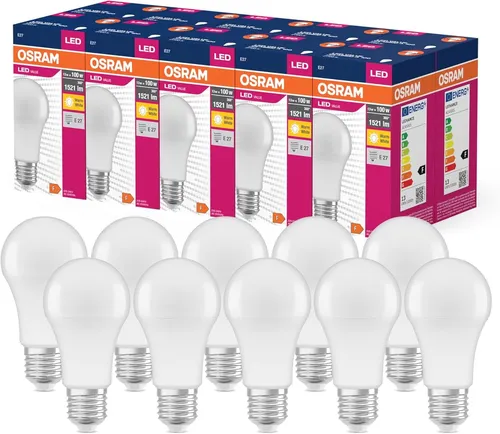 Osram LED A60 Birnen 14W = 100Watt E27 matt 1521lm Lampen warmweiß 2700K 10 x