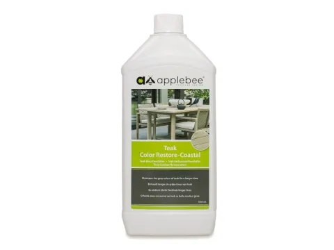 Apple Bee Teak Color Restore-Coastal - Teakholzpflege - Reinigungsmittel für Teakholz, schützt und erneuert die natürliche Farbe, ideal für Gartenmöbel und Außenbereiche.