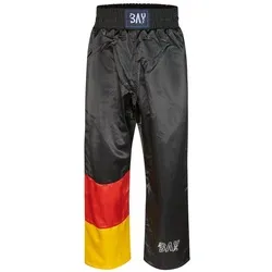 BAY-Sports Sporthose Germany BRD Kickboxhose Hose Kickboxen Kampfsport schwarz rot gold (Kinder und Erwachsene) Kampfsporthose lang Polyester schwarz 170
