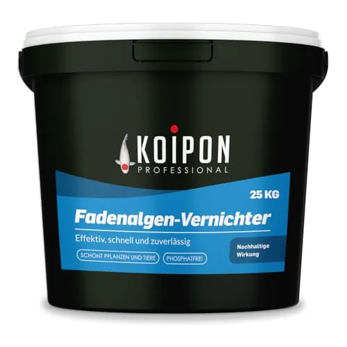 KOIPON Fadenalgen-Vernichter 25 kg - Effektiver Fadenalgenvernichter für Teichpflege, phosphatfrei und auf natürliche Inhaltsstoffe basierend. Ideal für die Reinigung und den präventiven Schutz vor Algenwachstum im Gartenteich.