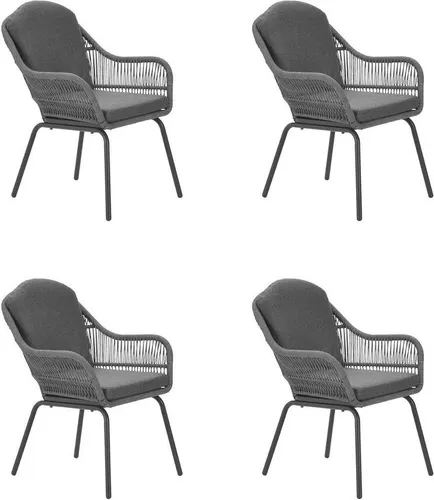 Garden Impressions TRITON 4er-Set Rope Alu Loungesessel - Gartenstühle mit hochwertigem Aluminium-Gestell und stilvoller Rope-Lehne, ideal für modernen Komfort im Außenbereich.