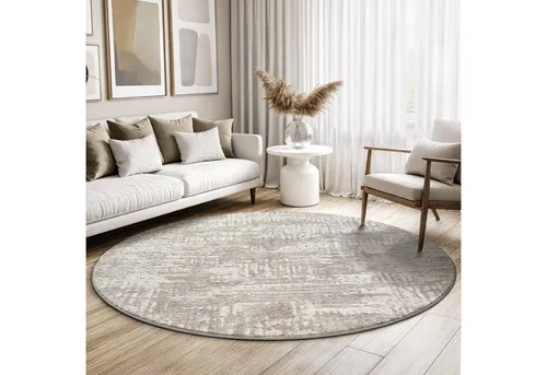 Teppich SANAT "Harmony 3215", beige, Ø:200cm, H:12mm - Hochwertiger runder Teppich in beige mit einem Durchmesser von 200 cm. Ideal für stilvolle Akzente in jedem Raum, robust und pflegeleicht für den täglichen Einsatz.