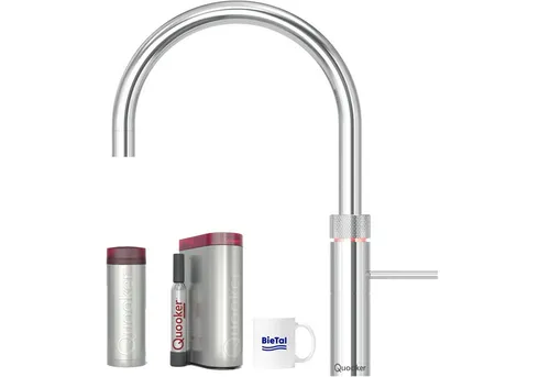QUOOKER Wassersprudler Quooker Wasserhahn mit PRO3 Heißwasser & CUBE für Sprudelwasser Wasser, (4-tlg), mit BieTal Trinktasse