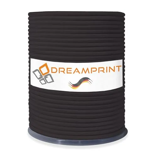 Dreamprint Expanderseil 100m Schwarz 8mm Ø - Wetterfestes Gummiseil für Innen & Außen - Gummiseil für vielseitige Anwendungen: Ideal zur Ladungssicherung, Planenbefestigung und Camping. Reißfest und UV-beständig für extreme Belastungen und lange Haltbarkeit.