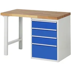 Rau Werkbank Modell 7510 mit 4 Schubladen – Blau - Robuste Werkbank mit praktischen 4 Schubladen, ideal für Werkstätten und Hobbyräume. Bietet viel Stauraum und ist vielseitig einsetzbar.
