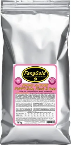 FangGold Primo Nature PUPPY Ente, Fisch & Reis – Hochwertiges Welpenfutter - Glutenfreies und getreidefreies Futter für Welpen aller Rassen. Mit frischem Fisch und Entenfleisch für eine optimale Entwicklung. Unterstützt die Verdauung und ist bestens verdaulich.