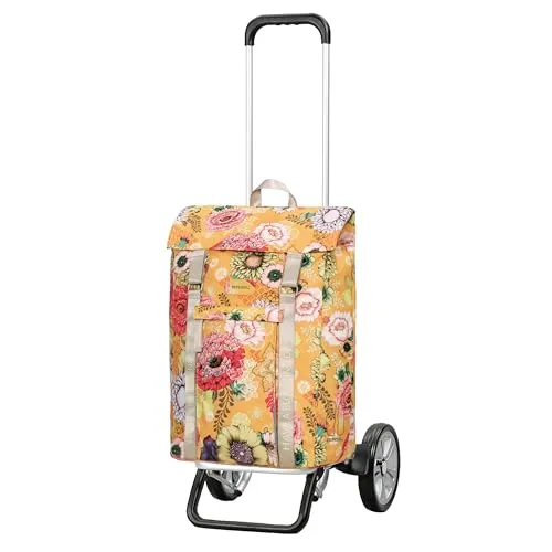 Andersen Alu Star Shopper mit Tasche Basil Bloom - Einkaufsshopper mit höhenverstellbarem, leichtem Aluminium-Fahrgestell und wasserdichter Tasche, ideal für Einkäufe und Ausflüge.