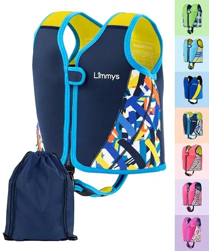 Limmys Premium Schwimmweste für Kinder – Sicheres Schwimmen für Jungen und Mädchen - CE-zertifizierte Schwimmhilfe mit verstellbarem 8-Panel-Auftriebssystem. Weicher Neopren für hohen Komfort und Bewegungsfreiheit. Ideal für das Schwimmenlernen – sicher und robust im Alltag.