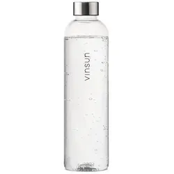 Vinsun Trinkflasche Tritan Wasserflasche 1L, Sportflasche Kohlensäure geeignet & BPA frei, Auslaufsicher, bruchsicher, geruchs- und geschmacksneutral silberfarben 1000 ml | 28 cm
