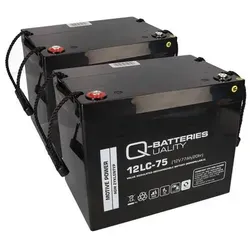 Ersatzakku für Kymco Healthcare Föhr 3+4, Hamburg, Stuttgart, Texel, McForest und Maxi220 - Zubehör für Elektrowerkzeug: Zyklenfester 2x 12V 75Ah Akku, ideal für Rollstühle und Golfcaddies, wartungsfrei und mit langer Lebensdauer.