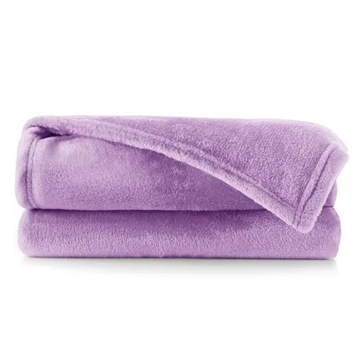 DecoKing Kuscheldecke 160x210 cm lila Decke Microfaser Tagesdecke Fleece weich sanft kuschelig Lilac Mic