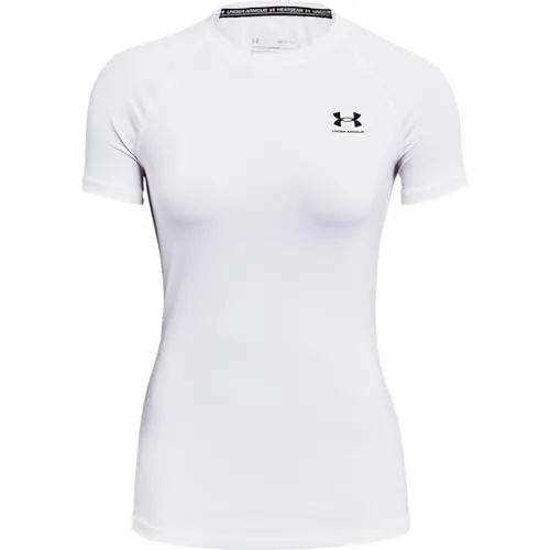 Under Armour HG Authentics Comp SS Shirt - Weiß/Schwarz, Größe L - Damen Kompressionsoberteil aus leichtem HeatGear-Stoff, der Schweiß ableitet und schnell trocknet. Ideal für intensive Workouts, mit 4-Wege-Stretch für maximale Bewegungsfreiheit.