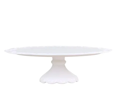 Chic Antique Kuchenplatte mit Fuß - Elegante Tortenplatte in Weiß - Tortenplatte aus hochwertigem Porzellan, Durchmesser 28 cm, ideal für stilvolle Anlässe und perfekt für das Shabby-Chic-Design.