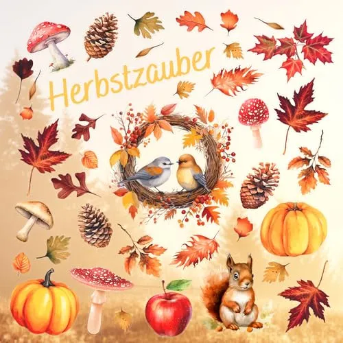 Fensterbilder Set Herbst I beidseitig bunt I statisch haftend I wiederverwendbar I auf Deutsch I dv1311