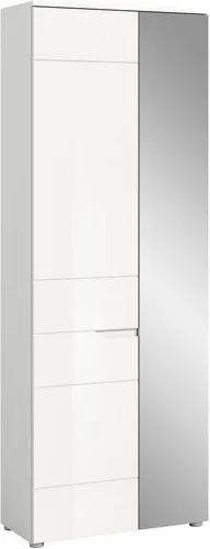 Garderobenschrank "CAPRI" – 2 Türen, 193cm hoch - Dielenschrank in elegantem Weiß Hochglanz, ideal für Flur und Diele, mit praktischer Griffmulde für einfachen Zugang.