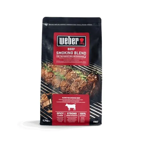 Weber Räucherchips-Mischung für Rind/BBQ-Zubehör, Natürliche Räucherchips für den Grill, Würziges Aroma mit starker Rauchintensität, 0,7 kg