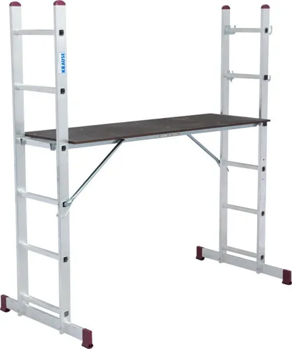 KRAUSE Arbeitsgerüst CORDA - 4in1 Leitergerüst - Leitern mit 4in1-Funktion: vielseitig einsetzbar, höhenverstellbar und für bis zu 150 kg belastbar. Ideal für Innen- und Außenanwendungen!