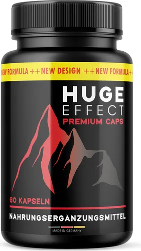 Huge Effect Premium Caps - Nahrungsergänzung mit L-Arginin & Maca - Sportnahrung mit L-Arginin, L-Citrullin, Maca, Traubenkernextrakt und Zink für optimale Leistungssteigerung und Wohlbefinden. Ideal für aktive Lebensstile.