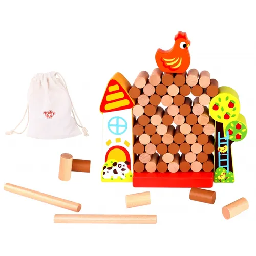 Tooky Toy Jenga Farm - Motorikspielzeug für kreative Bauabenteuer - Motorikspielzeug, fördert Geschicklichkeit und Kreativität beim Spielen auf dem Bauernhof.