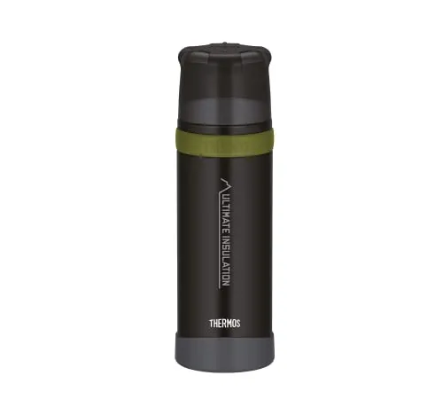 THERMOS MOUNTAIN BEVERAGE BOTTLE 0,75l - Robuste Thermosflasche mit Trinkbecher - Thermobehälter für 24h heiße oder kalte Getränke, ideal für Outdoor-Aktivitäten, absolut dicht und BPA-frei für sorgenfreies Trinken unterwegs.