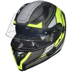 rueger-helmets Motorradhelm RT-826 COM Black/Neon XS - Hochwertiger Integralhelm mit Bluetooth Intercom, ideal für Kommunikation beim Fahren. Leichtes Design und geprüfte Sicherheit nach ECE-22/05 für unbeschwertes Fahrvergnügen.