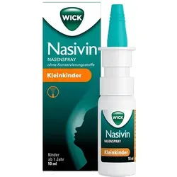 Wick Nasivin Nasenspray für Kleinkinder 0.25 mg/ml 10 ML - Arzneimittel zur Linderung von Schnupfen bei Kleinkindern. Mit gefäßverengendem Oxymetazolin für schnelle Schleimhautabschwellung und Erleichterung des Sekretabflusses.