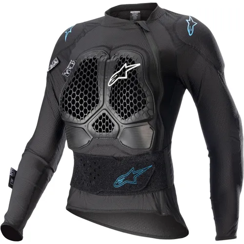 Alpinestars Stella Bionic Action V2 Damen Protektorenjacke - Schwarze und blaue Protektorenjacke für Damen in Größe L, bietet optimalen Schutz und Komfort beim Motorradfahren.