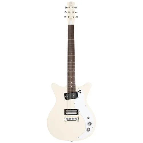 Danelectro 59X Cream E-Gitarre - Semi-hollow E-Gitarre mit herausragender Resonanz und vielseitigen Tonmöglichkeiten dank Coil-Tap-Funktion. Ideal für kreative Musiker und Liebhaber einzigartiger Klänge.