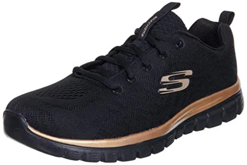 Skechers Damen Graceful Get Connected Sneaker Schwarz Rose Gold, 40 EU - Damen-Sneaker aus hochwertigem Material, mit bequemer Dämpfung für optimalen Tragekomfort den ganzen Tag.