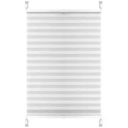 euroharry Plissee Plisse Rollo Plisseerollo Easyfix ohne Bohren Jalousie Pleated Blind weiß 60 cm x 130 cm