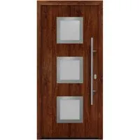 Haustür EcoStar ISOPRO IP 810S 1100 x 2100 mm Rechts in Dunkel-Eiche - Robuste Eingangstür mit Polyurethankern und elegantem Design in Dunkel-Eiche, ideal für Sicherheit und Stil in Ihrem Zuhause.