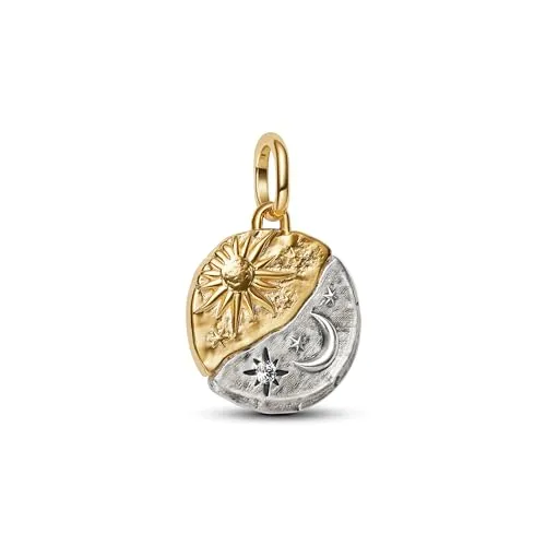 PANDORA ME Charm Medallion Sonne & Mond bicolor 763977C01 - Charm aus Sterlingsilber und 14k-Vergoldung, bietet einen einzigartigen bicolor Look und symbolisiert die Balance zwischen Sonne und Mond.