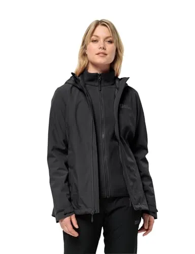 Jack Wolfskin Damen Moonrise 3in1 Jkt W - Vielseitige Funktionsjacke - Funktionsjacken: 3-in-1-Jacke mit wasserdichter, winddichter und atmungsaktiver Fleece-Innenjacke, hergestellt aus recycelten Materialien.