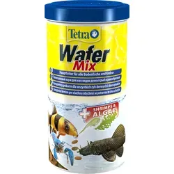TetraWafer Mix 1000 ml - Hochwertiges Fischfutter für Grundfische - Fischfutter für Grundfische und Krebstiere, mit ausgewogener Nährstoffzusammensetzung für ein gesundes Wachstum und lebendige Farben.