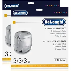 Delonghi Fritteuse Filterset F16-9 (2er Pack) - Hochwertiges Filterset für Delonghi Fritteuse F16-9 – Drei Filter für optimale Hygiene und Geruchsneutralisation, ideal für eine saubere und langlebige Nutzung.