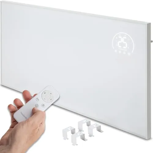 Heidenfeld Infrarotheizung HF-HP140 – 500 Watt für bis zu 15 m² - Elektroheizkörper mit 3in1 Steuerung via App, Fernbedienung oder Touch-Panel – ideal für energieeffizientes Heizen in Innenräumen und Feuchträumen.