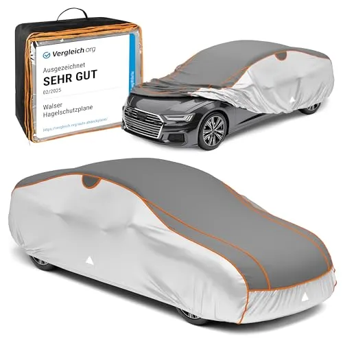 Walser Hagelschutz Abdeckplane Auto - TÜV geprüfte Perma Protect - Komplette Abdeckungen außen mit hervorragendem Hagelschutz, ideal bei Hagelschauern, dank 4 mm Neopren Schaumstoffschicht für maximalen Schutz und langlebigem Material.