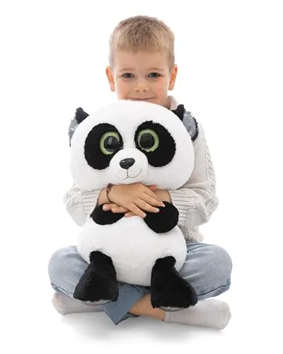 NICI GLUBSCHIS Kuscheltier Panda Peppino 45cm - Stofftier & Teddybären – XXL-Panda mit glitzernden Augen, ideal zum Kuscheln und Spielen, perfektes Geschenk für Kinder und Erwachsene.