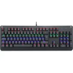 USB 105 Tasten Mechanische Gaming Tastatur mit 9 LED Modi - Schwarz - Mechanische Gaming Tastatur mit 105 Tasten und N-Key-Rollover für präzise Eingaben. Ergonomisches Design und 9 anpassbare LED-Beleuchtungsmodi sorgen für ein optimales Spielerlebnis.