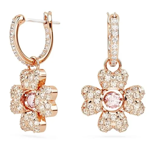Orecchini pendenti Idyllia Quadrifoglio, Bianchi - Swarovski 5674212 - Elegante Ohrringe für Damen mit funkelnden Swarovski-Kristallen, perfektes Accessoire für besondere Anlässe.