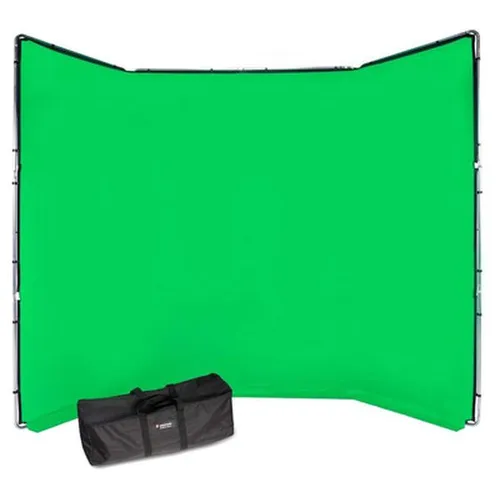 Manfrotto Chroma Key FX Hintergrund-Kit, Grün 4 x 2,9 m - Hintergründe für Fotostudios - Tragbares und einfach aufzubauendes Greenscreen-Kit mit 4m Breite und 2,9m Höhe, ideal für kreative Aufnahmen. In nur 10 Minuten einsatzbereit!