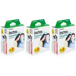 Fujifilm Instax Film Square (50 Stück) - Fotofilme für Fujifilm Instax Square Kameras, 50 Fotopapiere im praktischen Paket, ideal für kreative Sofortbilder mit weißem Rand.
