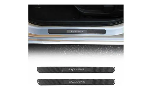 OMAC Zierleisten-Aufkleber Carbon 45Cm (2tlg) - Hochwertige Carbonfaser-Autoaufkleber, langlebig und rostbeständig, schützen Ihr Fahrzeug vor Kratzern und verleihen ihm ein luxuriöses Aussehen. Einfache Installation und Reinigung.