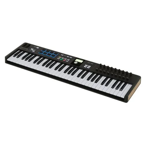 Arturia KeyLab Essential 61 mk3 Black - Professioneller MIDI-Controller - Audio-Controller mit 61 anschlagdynamischen Tasten und RGB-beleuchteten Pads, ideal für kreative Musikproduktion und Live-Performances.