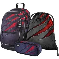 Baagl Schulrucksack Set 3 Teilig - Ergonomischer Ranzen für Grundschule - Schultaschen-Set mit ergonomischem Design, anatomisch gepolstertem Rücken und verstellbaren Gurten für optimalen Tragekomfort. Inklusive Turnbeutel und Federmäppchen für alles, was Ihr Kind braucht.
