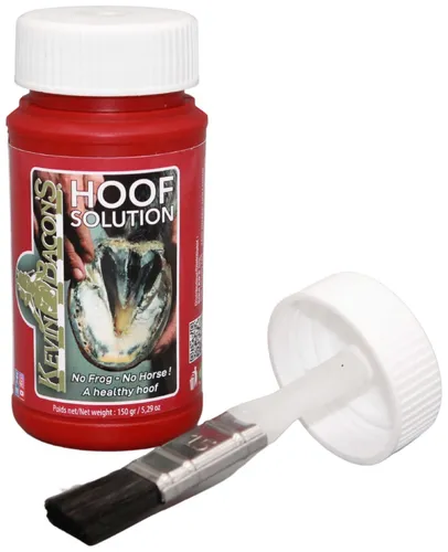 Kevin Bacon's Hoof Solution 150 g mit Pinsel - Hufpflegemittel aus Belgien, fördert die Gesundheit der Hufe und sorgt für optimale Pflege mit praktischem Pinselapplikator.